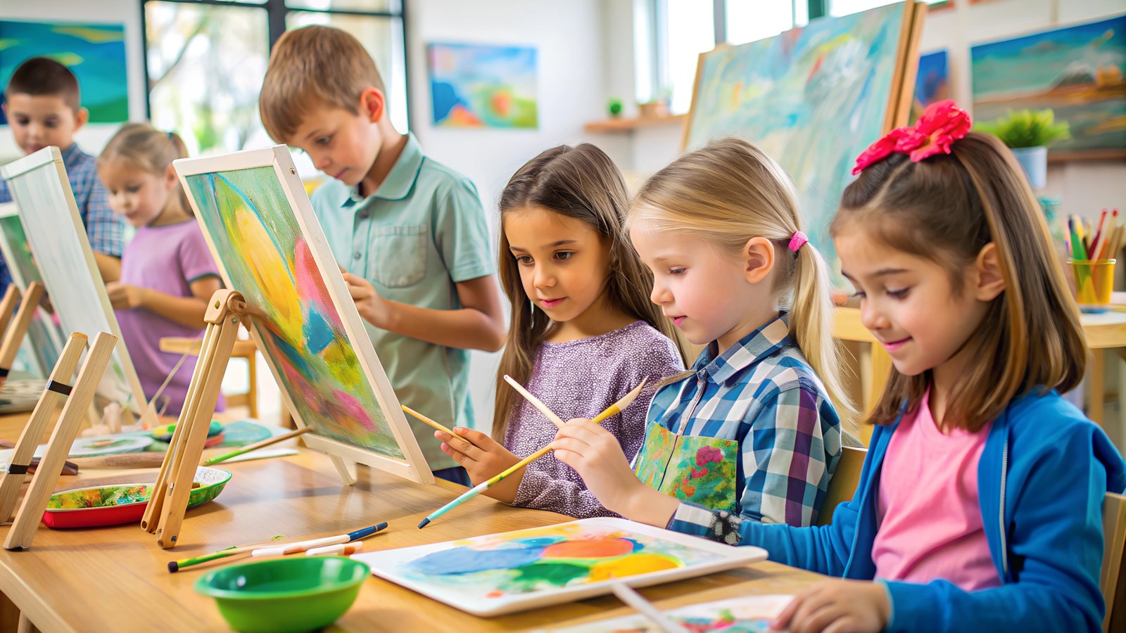 Children enjoying art activities